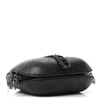 Aged Calfskin Quilted Small Gabrielle Bucket Black