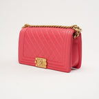 Chanel Medium Boy Flap Caviar Dark Pink 2017