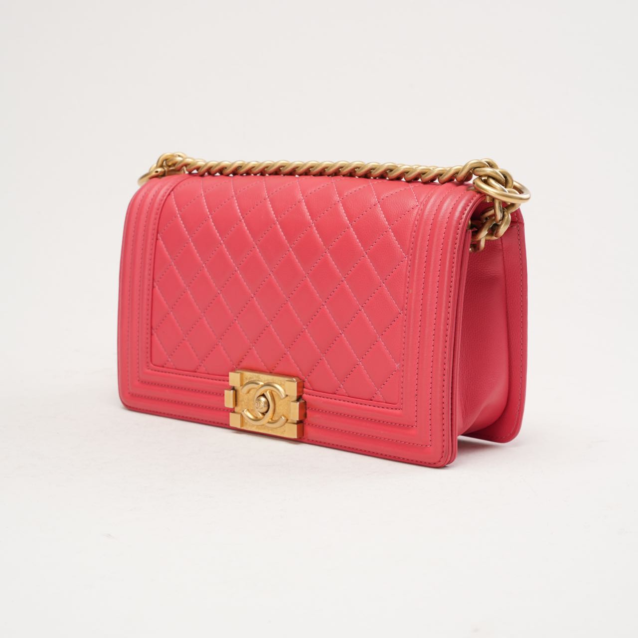 Chanel Medium Boy Flap Caviar Dark Pink 2017