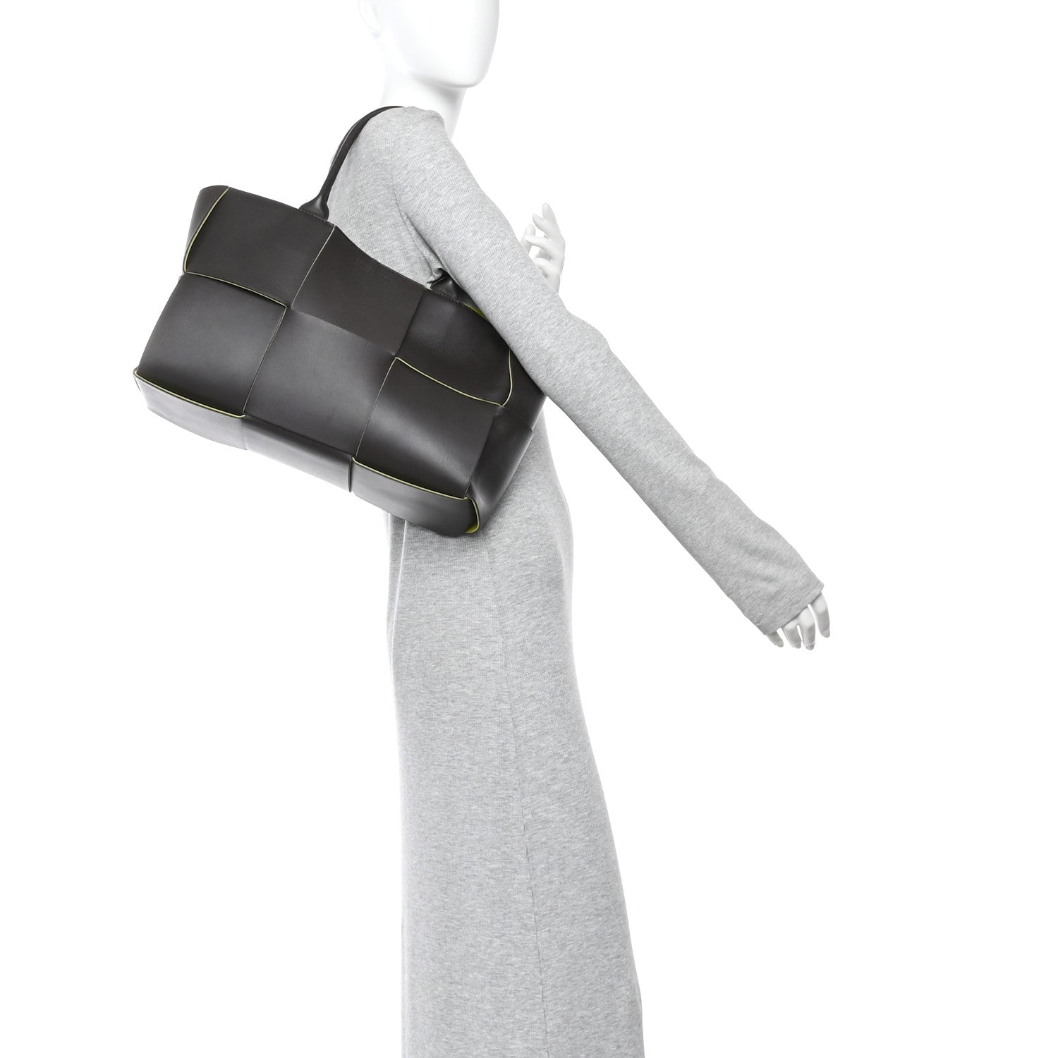 Nappa Maxi Intrecciato Medium Arco Tote Fondant Kiwi
