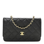 Caviar Quilted CC Turnlock Wallet On Chain WOC Black