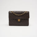 Chanel Vintage Brown Two-Tone Classic Flap Bag 1991