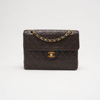 Chanel Vintage Brown Two-Tone Classic Flap Bag 1991