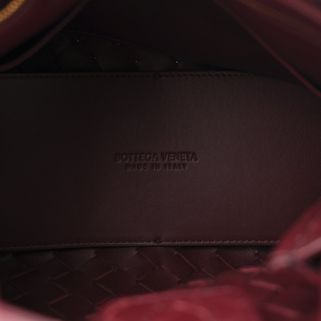 Nappa Intrecciato Small Andiamo Shoulder Bag Barolo