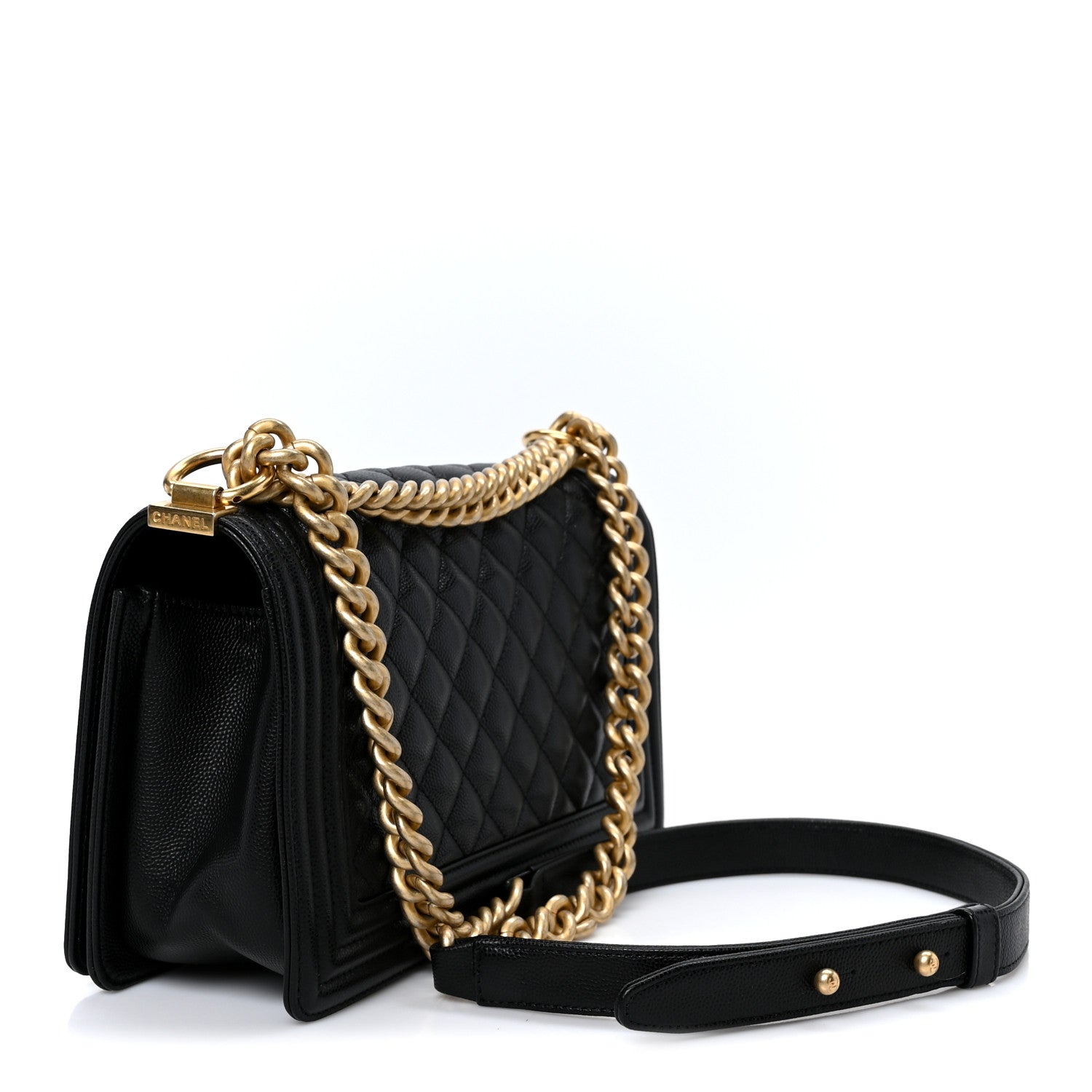 Caviar Quilted Medium Boy Flap Black
