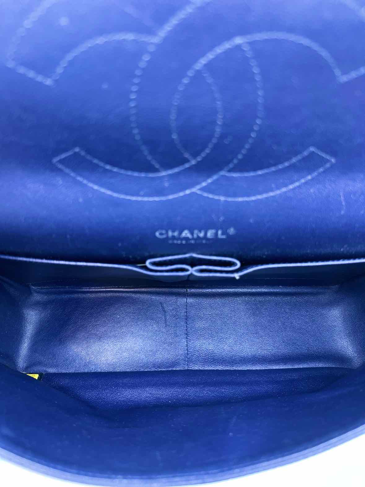 CHANEL Navy Leather Quilted caviar Handbag