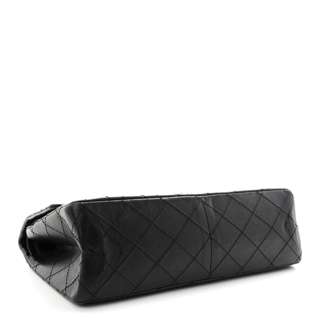 Aged Calfskin Quilted 2.55 Reissue 226 Flap Black