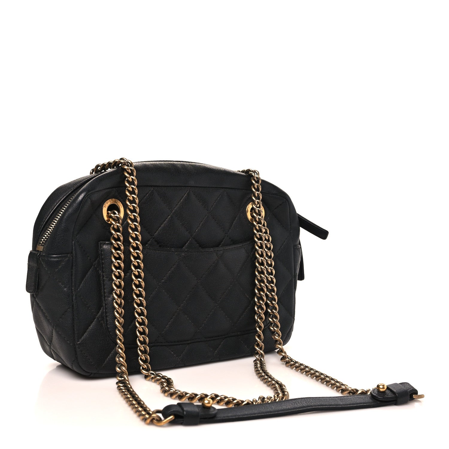 Sheepskin Quilted Trapezio Camera Case Black