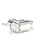 Mirror Laminated Nappa Maxi Intrecciato Mini Arco  Silver