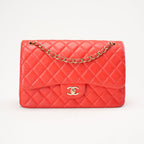 Chanel Classic Jumbo Double Flap Lambskin Red 2017