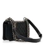 Caviar Quilted Small Boy Flap Black
