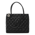 Caviar Quilted Medallion Tote Black