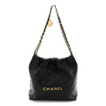 Shiny Calfskin Quilted Small Chanel 22 Black