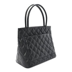 Caviar Quilted Medallion Tote Black