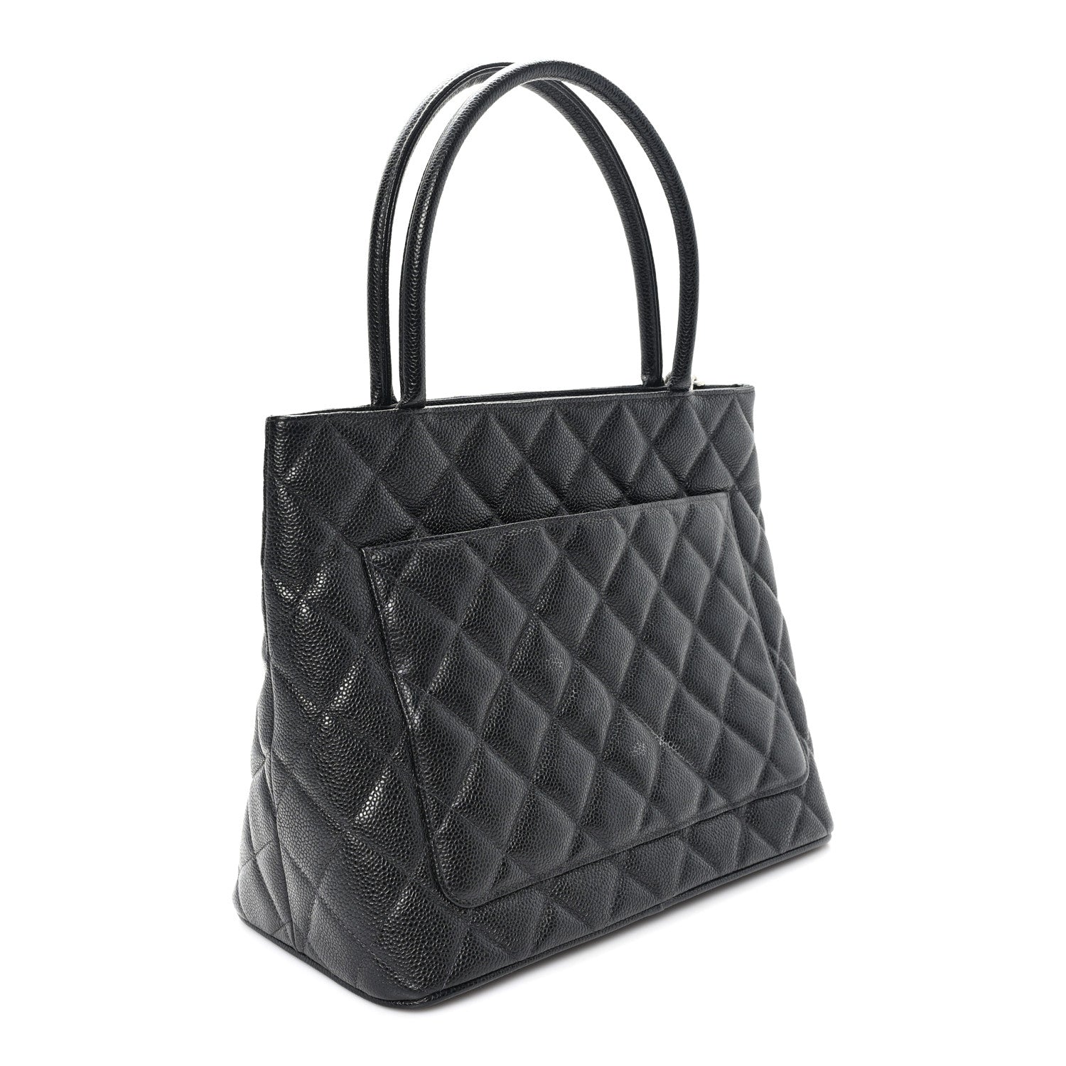 Caviar Quilted Medallion Tote Black