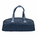 CHANEL Travel Ligne Bowler Bag Black Canvas Monogram Handbag