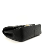 Lambskin Quilted Jumbo Double Flap Black