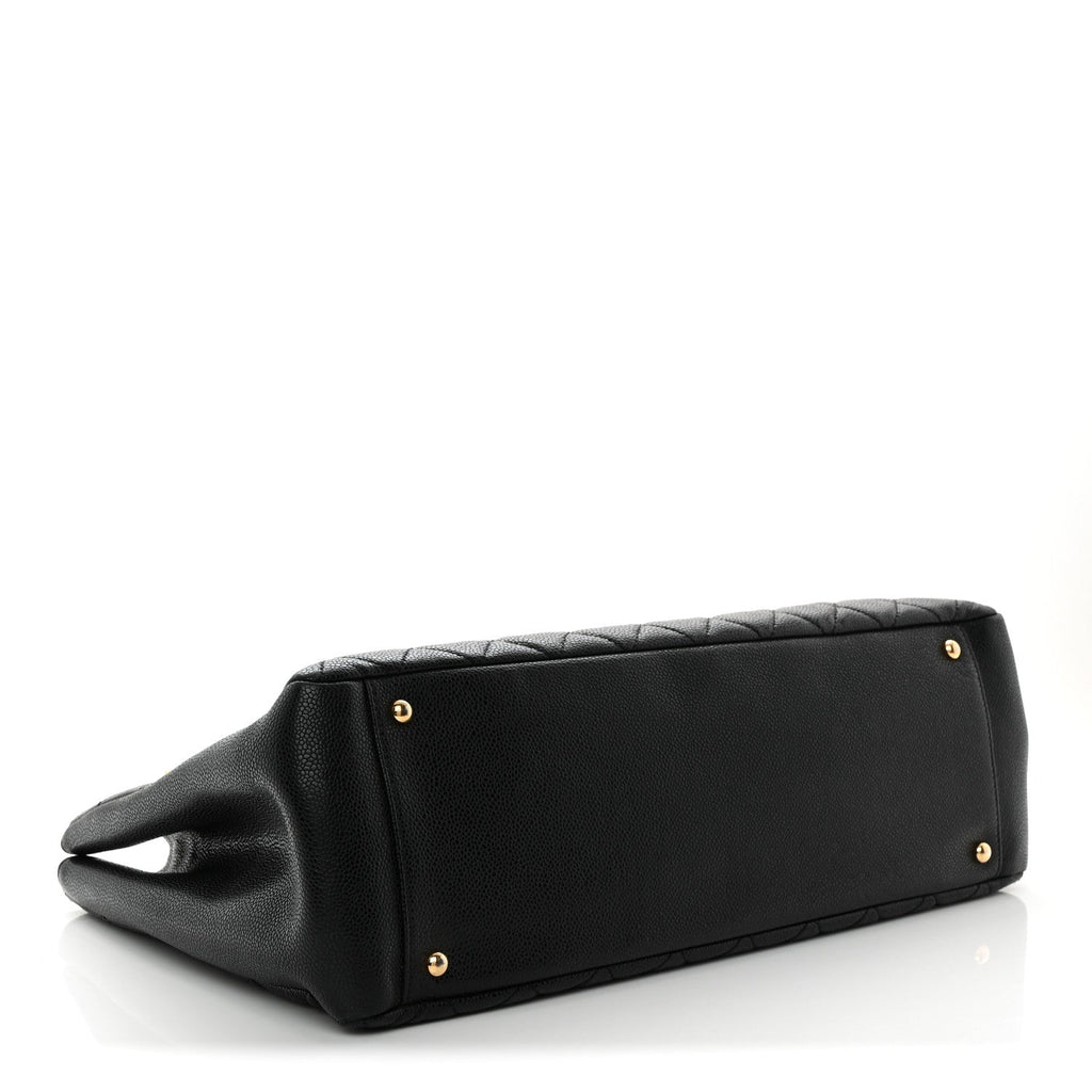 Caviar Quilted XL Grand Shopping Tote GST Black