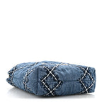 Denim Stitched Quilted Mini Chanel 22 Blue