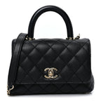 Caviar Quilted Extra Mini Coco Handle Flap Black