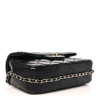 Lambskin Quilted Small My Precious Flap Black
