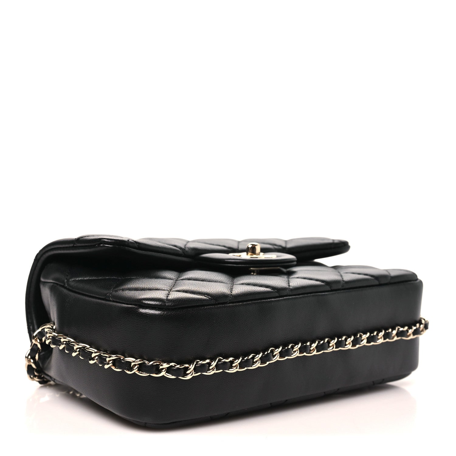 Lambskin Quilted Small My Precious Flap Black
