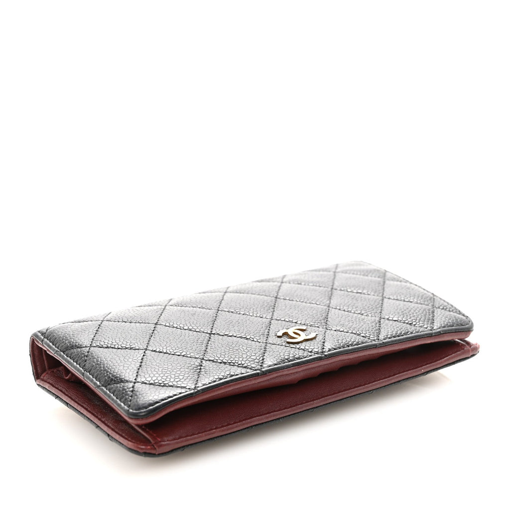 Caviar Quilted Yen Wallet Black