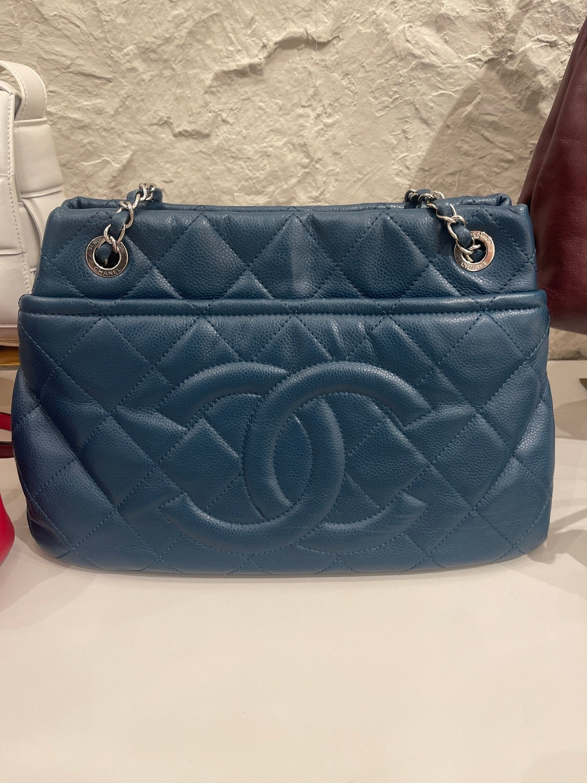 Chanel Matelasse Caviar Blue SHW Chain Bag