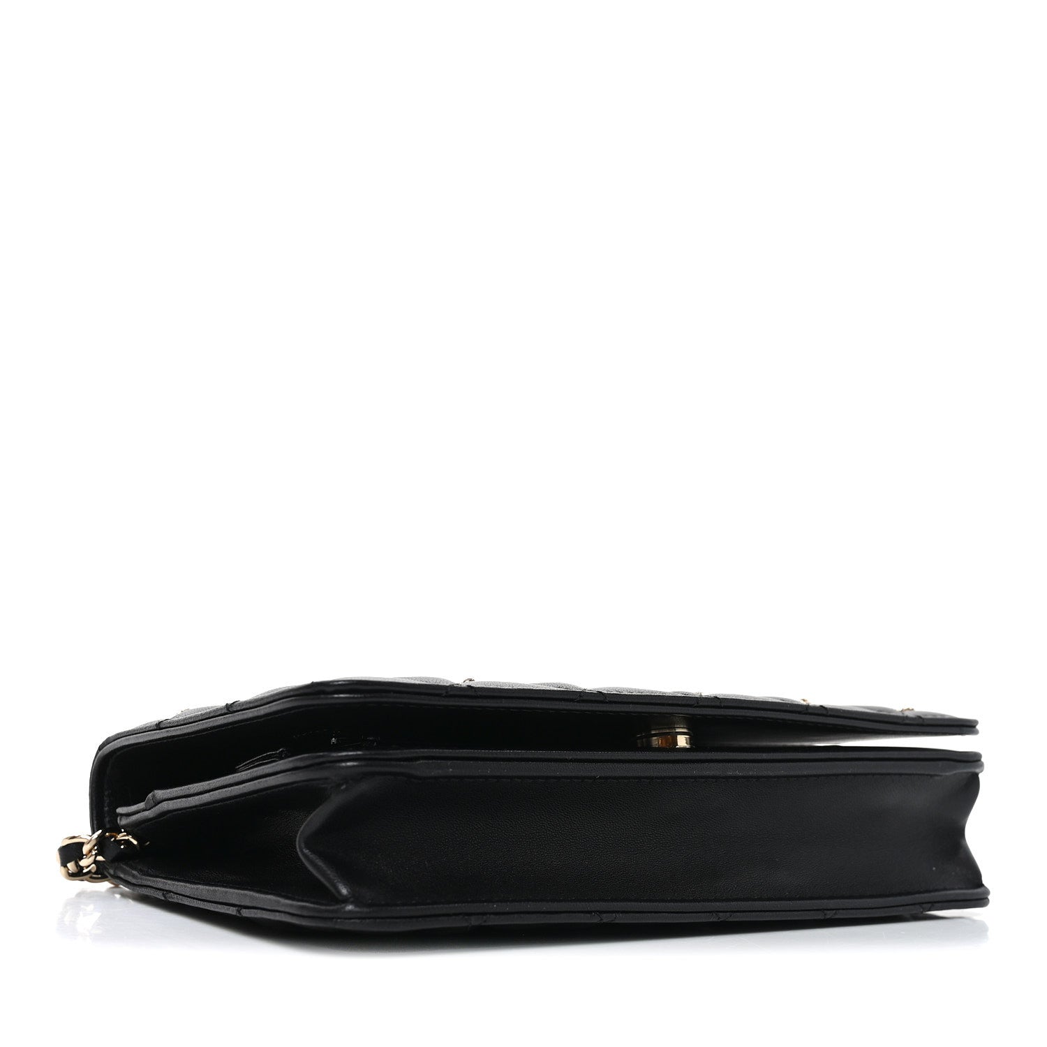 Lambskin Quilted All About Chanel Charm Wallet On Chain WOC Black