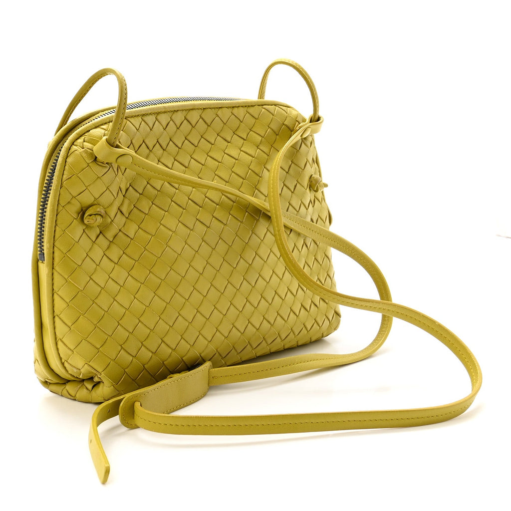 Nappa Intrecciato Nodini Crossbody Messenger Green