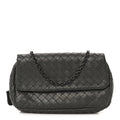 Nappa Intrecciato Small Chain Crossbody Light Grey