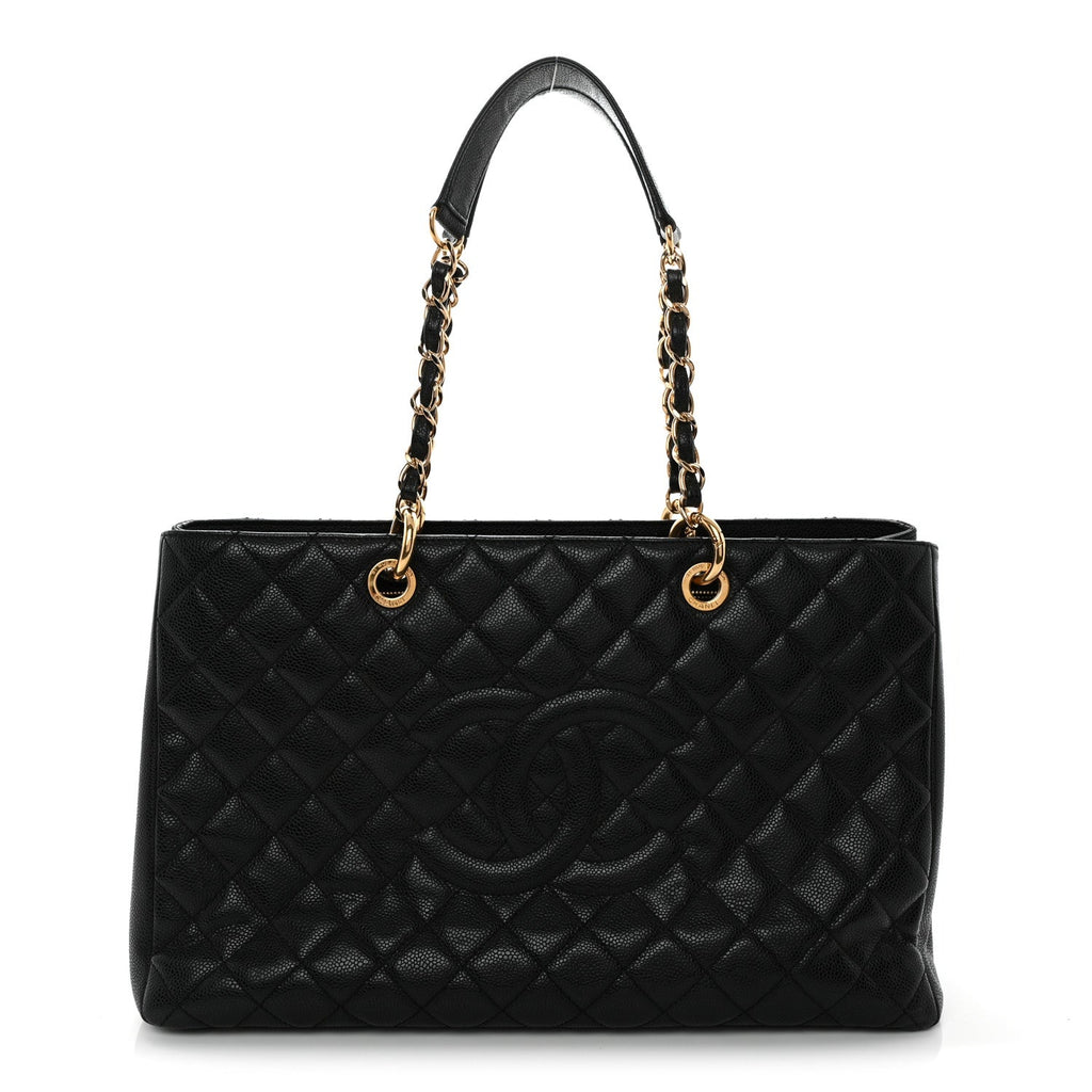 Caviar Quilted XL Grand Shopping Tote GST Black