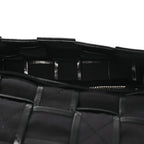 Paper Calfskin Maxi Intrecciato Small Cassette Crossbody Bag Black