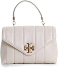 Tory Burch Kira Small Leather Quilted Handbag Satchel Bag Ivory White Purse NEW