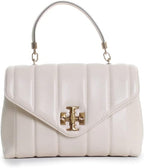 Tory Burch Kira Small Leather Quilted Handbag Satchel Bag Ivory White Purse NEW