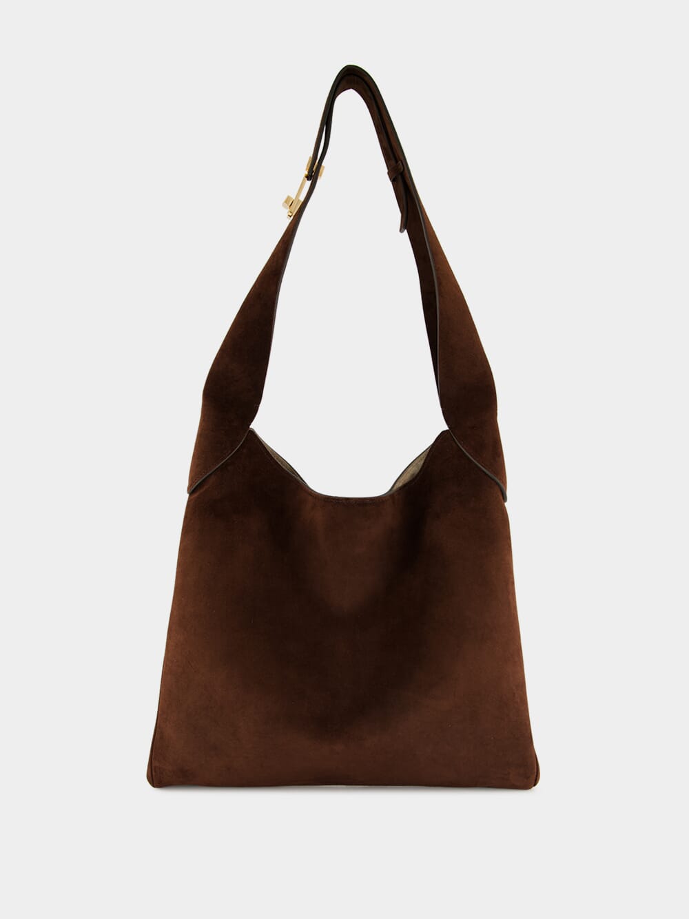 Small Dark Brown Suede Hobo Bag