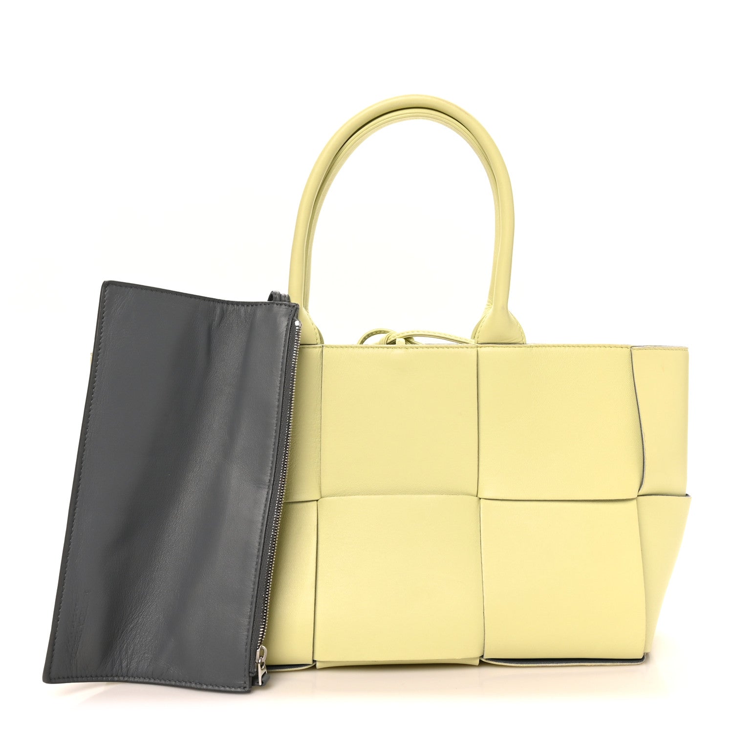 Nappa Maxi Intrecciato Small Arco Tote Lemon