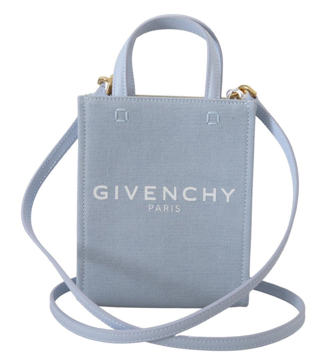 Givenchy Blue Coated Canvas Vertical Cloud Mini Shoulder Women's Bag