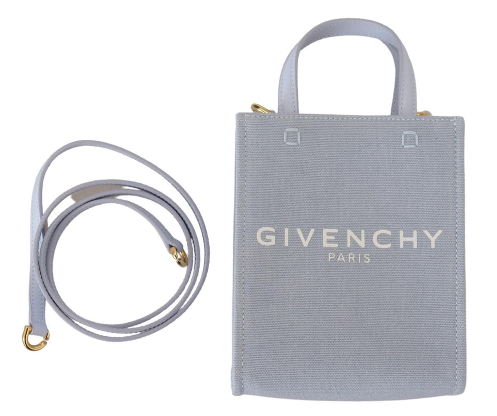 Givenchy Blue Coated Canvas Vertical Cloud Mini Shoulder Women's Bag
