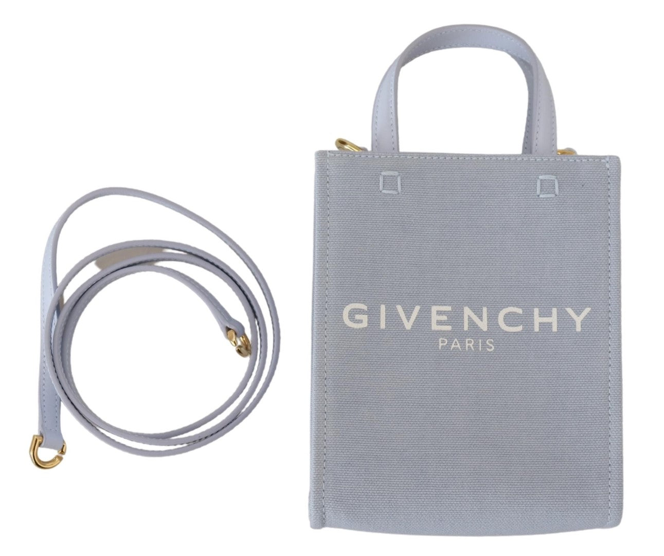 Givenchy Blue Coated Canvas Vertical Cloud Mini Shoulder Women's Bag