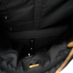 Shiny Grained Calfskin Quilted Travel Bowling Bag Black
