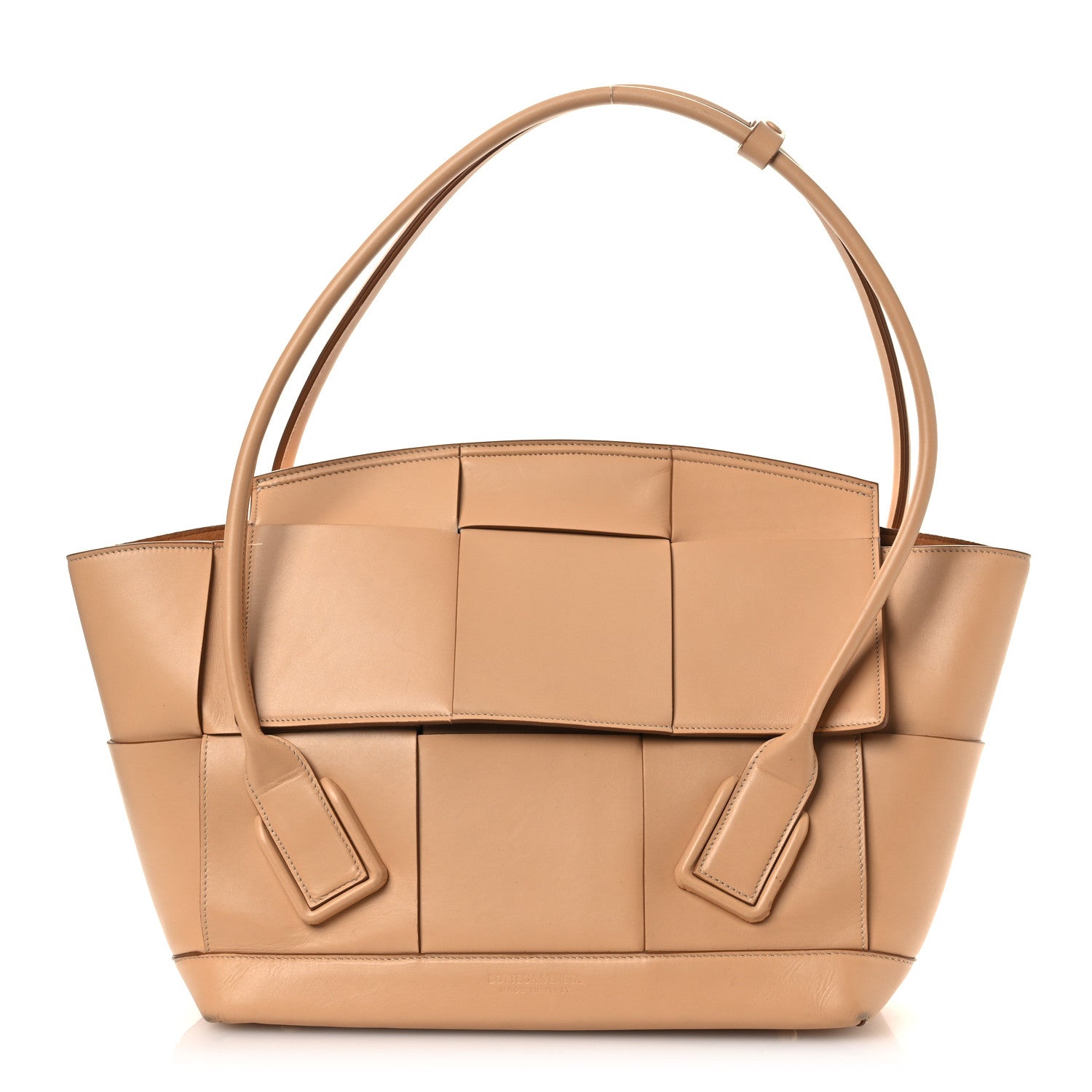 Grained Calfskin Maxi Intrecciato Medium Arco Nude