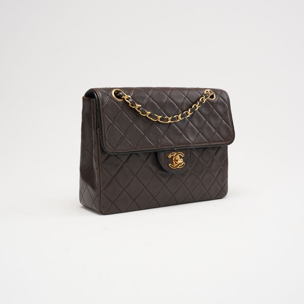 Chanel Vintage Brown Two-Tone Classic Flap Bag 1991