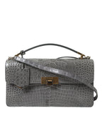 Balenciaga Gray Exotic Leather Medium Shoulder Hand Purse Women's Bag