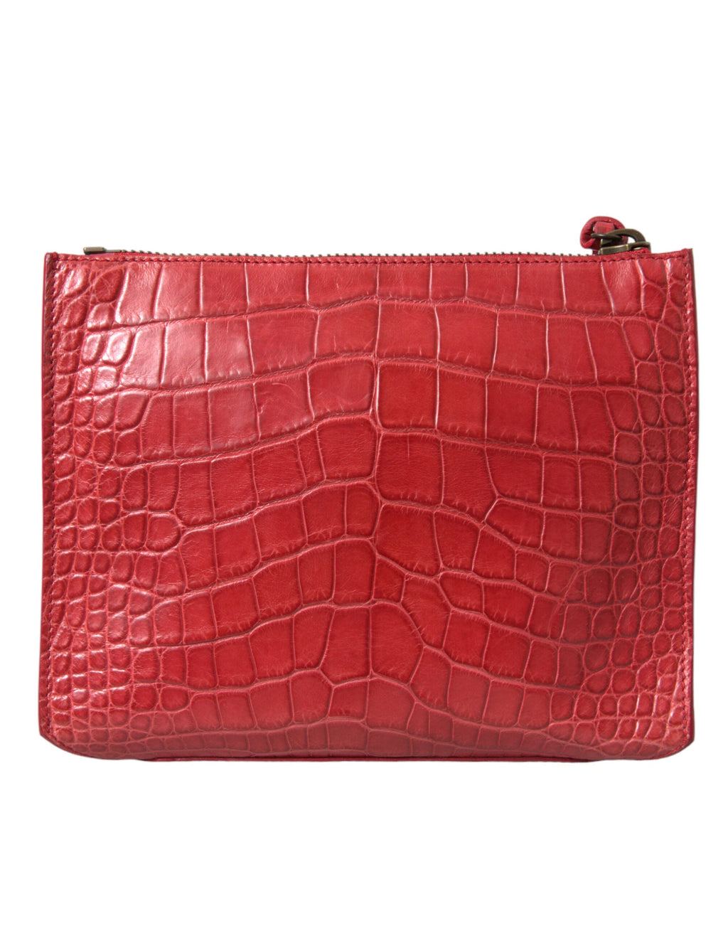 Balenciaga Red Exotic Skin Leather Classic Pouch Purse Wristlet Women's Bag