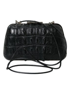 Balenciaga Black Exotic Skin Leather Shoulder Crossbody Box Clutch Women's Bag