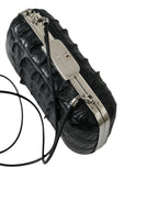 Balenciaga Black Exotic Skin Leather Shoulder Crossbody Box Clutch Women's Bag