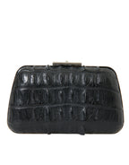 Balenciaga Black Exotic Skin Leather Shoulder Crossbody Box Clutch Women's Bag