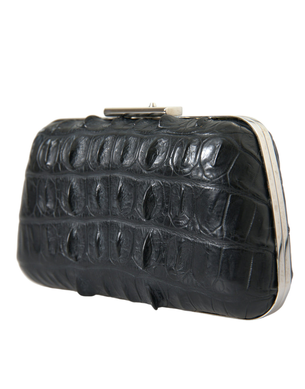 Balenciaga Black Exotic Skin Leather Shoulder Crossbody Box Clutch Women's Bag