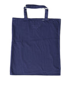 Prada Blue Jersey Fabric Logo Shoulder Shopping Tote Shopping Women's Bag
